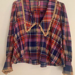 Free People Plaid Blouse